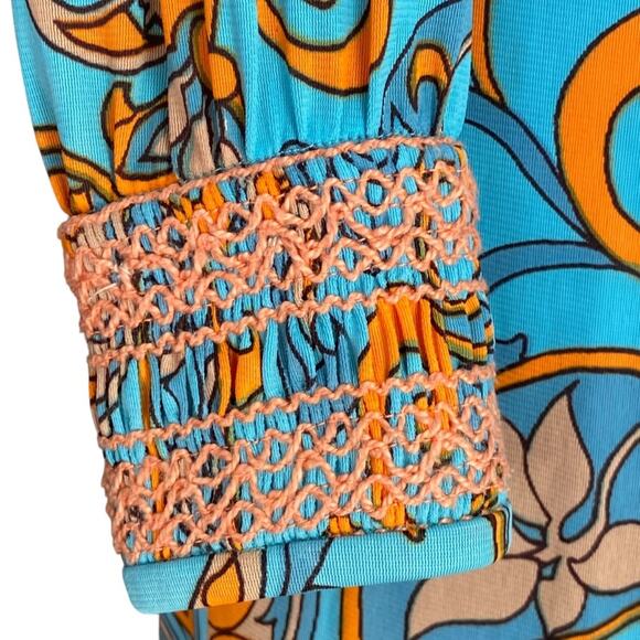 Vintage Dress Small Fall 60s Saks Fifth Avenue Cottage Boho Dress 70s Crochet - Picture 4 of 15